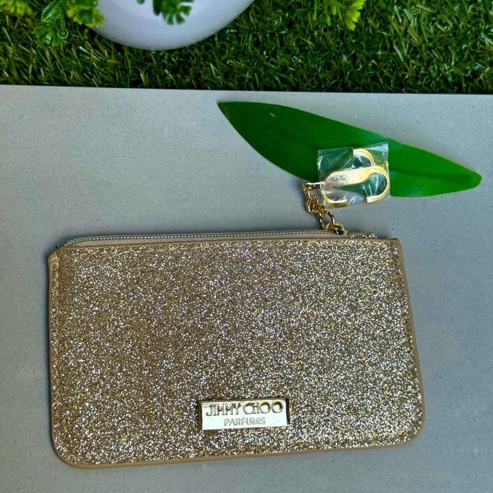 Jimmy Choo Pouch Gold Glitter new with tags